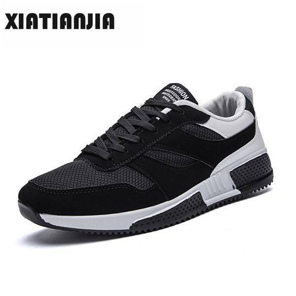 

xiatianjia brand new mesh breathable sneakers for men shoes casual comfortable outdoor male footwear walking sapatos masculinos, Black