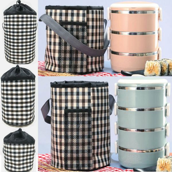 

portable stainless steel thermal insulated lunch picnic box bento food container