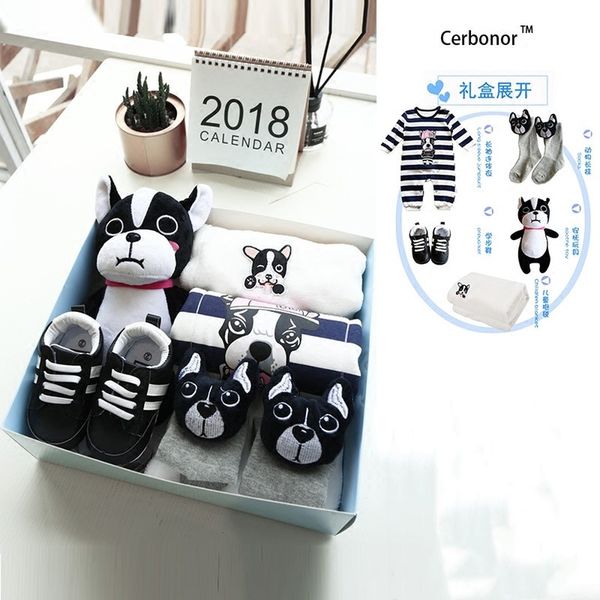 

baby full moon gift cotton gift law bucket pattern spring and summer for newborn baby set box, White