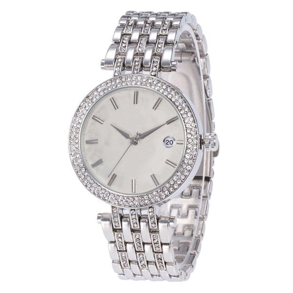 

luxury ladies watch casual fashion diamond calendar m quartz watch royal oak folding buckle new sale, Slivery;brown