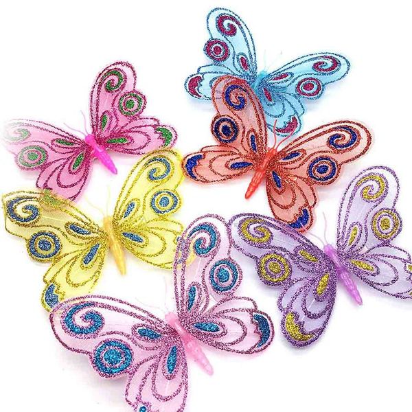 

детские клипы аксессуары для волос головной убор бабочки волос бабочки шпилька аксессуар золотые украшения для девочек девочки, Slivery;white