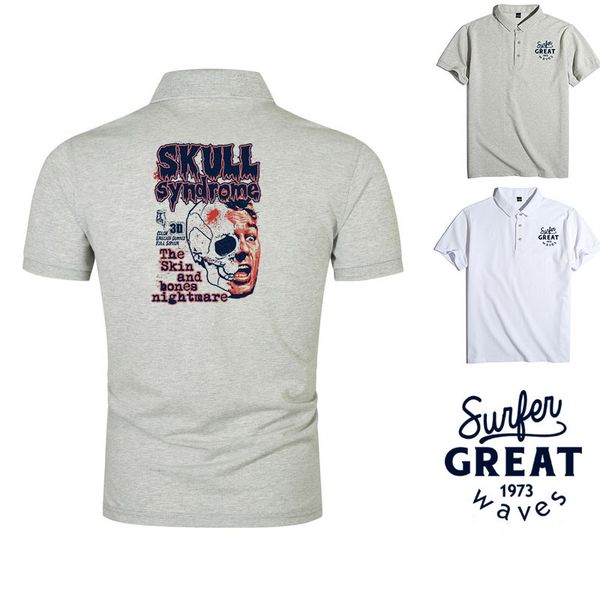 

hulooxuji man summer cool shirt short sleeve cotton business casual print tee shirts mens breathable golf polos tees, White;black