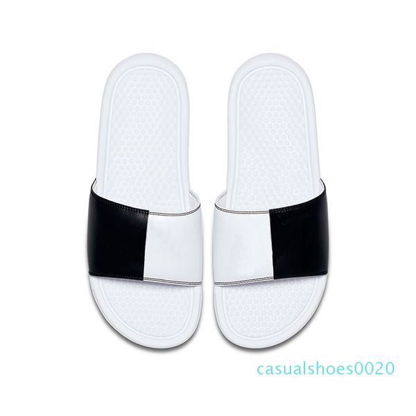 

men women designer slippers benassi summer huaraches slippers black white loafers fashion flats leather luxury slides size 36- 45 c20