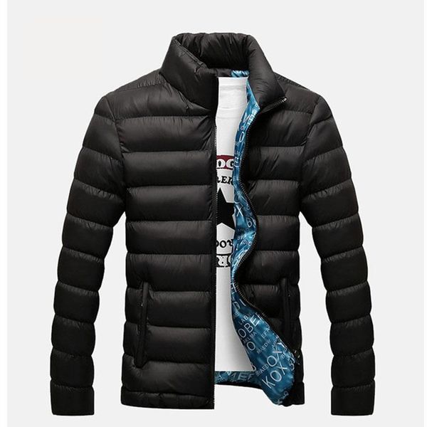 

2019 winter fashion casual joker black cotton clothes men's loose stand collars wram thick jacket coat zippers overcoat