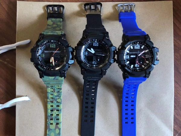 

new men's sports GG1000 luxury watches LED display chronograph all function work vs ga100 with box Free Shipping