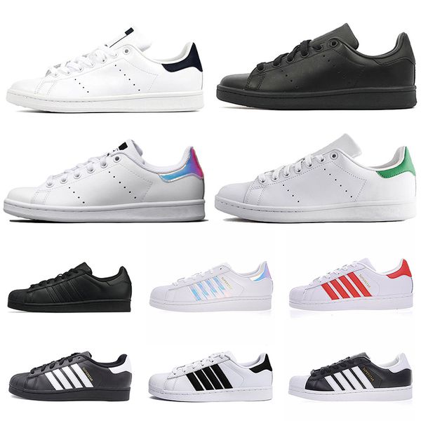 

stock x superstar smith men women flat sneakers green black white blue super star rainbow stan designer mens casual trainer sports shoes