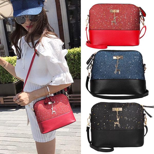 

women crossbody bags deer decor sequins chic messenger bag for ladies sale-wt