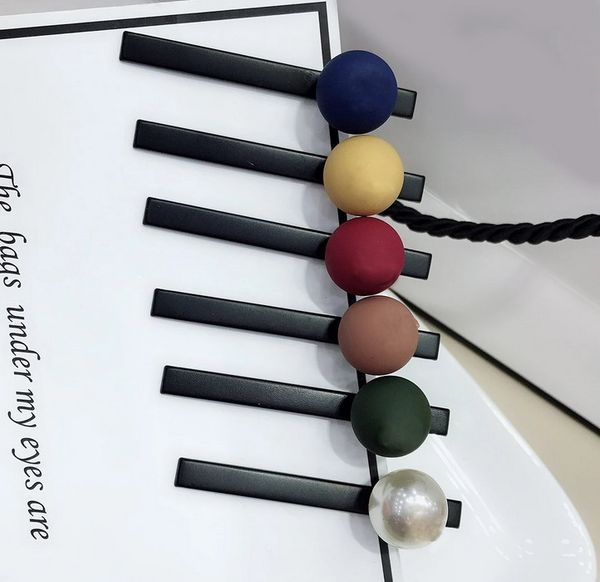 

6x0.5cm frosted sugar bean color one word clip hairpin claw clamp wigs hairpiece hair accessories vip gift 6pcs/lot, Slivery;golden