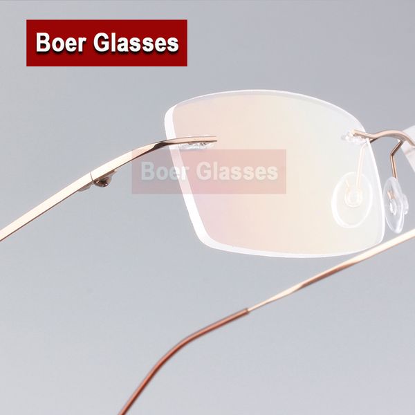 

stainless steel male eyeglasses light weight men frames rimless glasses myopia spectacle optical prescription 763, Silver