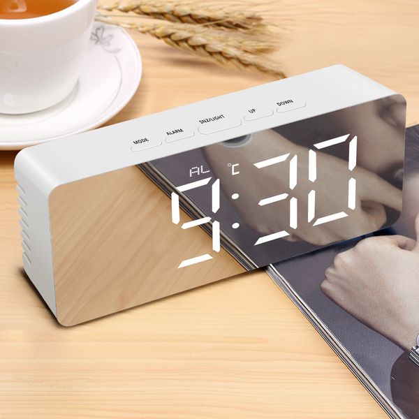 2019 Digital Snooze Table Clock Mirror Electronic Large Time 2019 Digital Snooze Table Clock Mirror