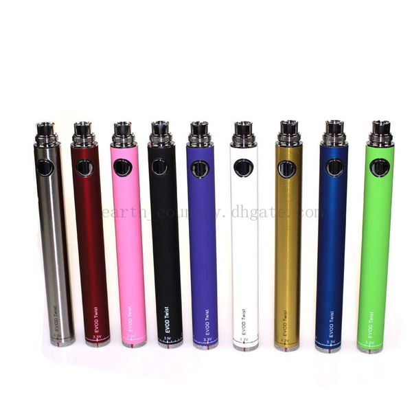 

EVOD Twist Battery Variable Voltage 3.3~4.8V 650mah 900mah 1100mah EVOD Twist Electronic Cigarette 510 Thread for CE4 MT3 Protank