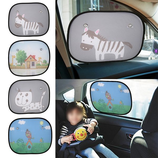 

new 2pcs cartoon car styling curtain anti universal car window baby sun shades blocks harmful uv rays sun curtain suction