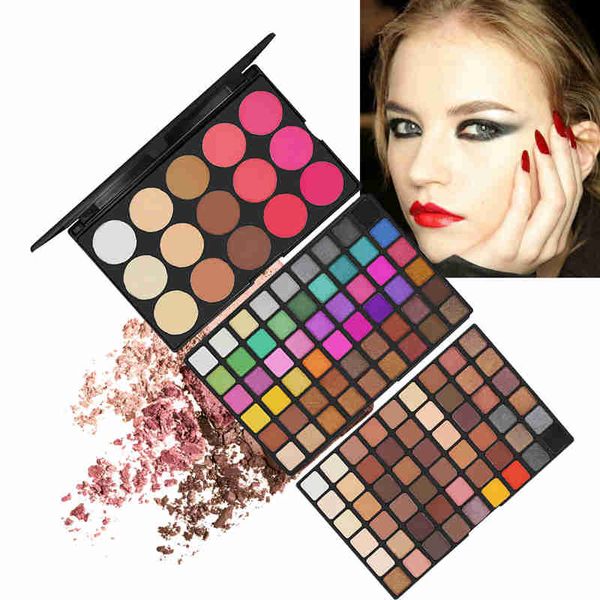 Popfeel profissional make up set 123 cores multi-layer maquiagem paleta da sombra de olho para as mulheres da sombra em pó maquiagem dos olhos
