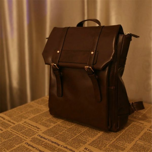 

designer backpack luxury designer backpacks korean version simple college style retro postman bag pu leather schoolbag fashion 5