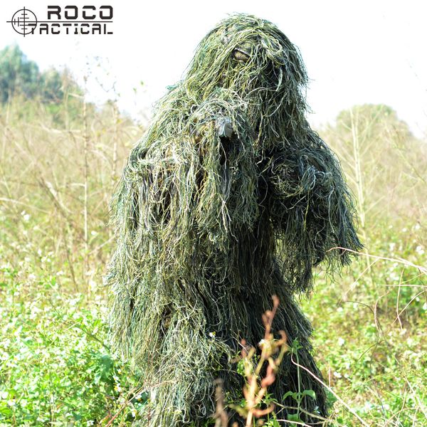 

us army bionic sniper ghillie suits camouflage grass burlap hunting recon yowie suit paintball clothing, Camo