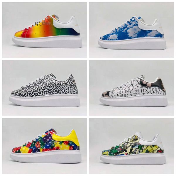 

2020 designer shoes trainers plate-forme white leather platform sneakers womens mens flat casual party wedding shoes leather sports shoes, Black