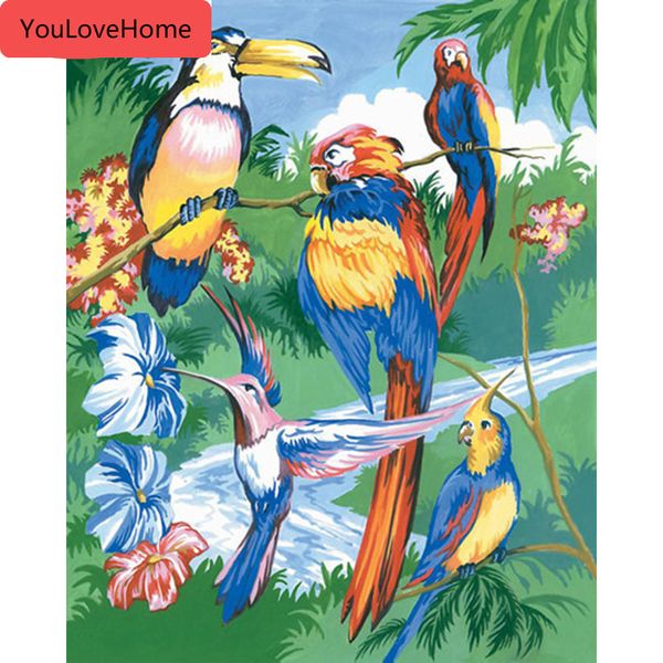 

картины по номерам птица животных наборы для рисования холсте ручная роспись diy живопись цветок раскраска искусство домашнего декора стены