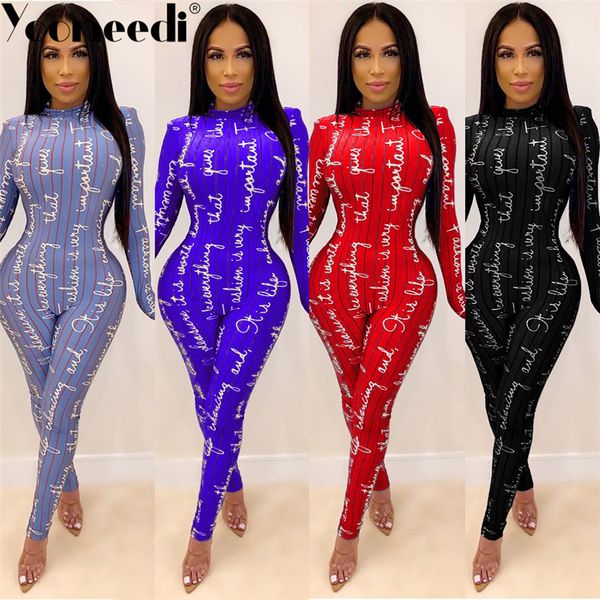 

yooneedi 2019 autumn design women jumpsuits 4 color print o-neck full sleeve ladies rompers tk6048, Black;white