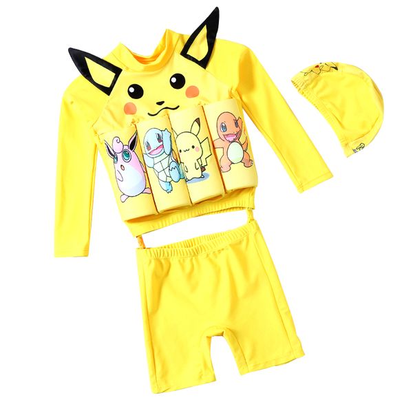 

kids floatation swimsuit with adjustable buoyancy baby float suit swim vest two-pieces swimwear children floating swimsuit