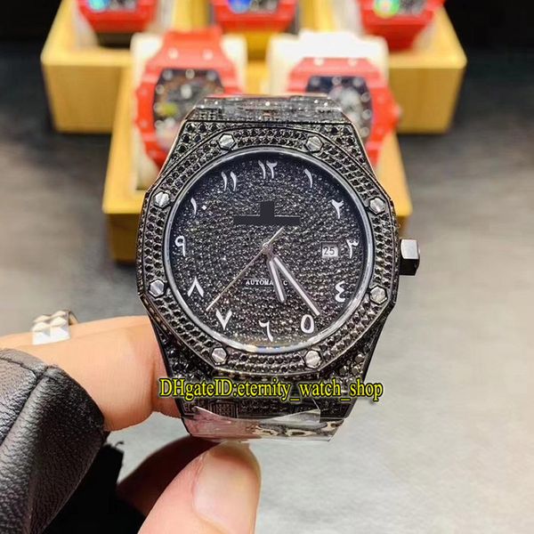 

5 стиль топ-версия royal series 15452bc.зз.1258bc.01 арабские цифры циферблат miyota автоматические мужские часы черный бриллиантовый корпус, Slivery;brown