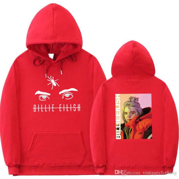 

billie eilish singer hoodies black hooded pullover long sleeve hip hop designer sweatshirts men clothing s-2xl