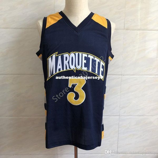 

2018 dwayne wade #3 college marquette golden eagles basketball jersey all size embroidery stitched vest jerseys ncaa, Gray
