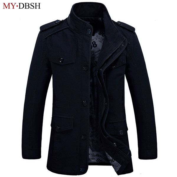 

plus size 6xl loose men jackets 2018 new brand mydbsh nature cotton warm autumn and winter jacket mens business casual coats, Black;brown