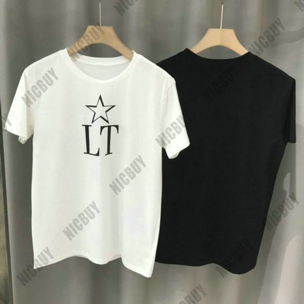 

fashion designer summer mens luxury t-shirt clothing tshirt italy simple letter star print t shirt casual short sleeve tee top, White;black