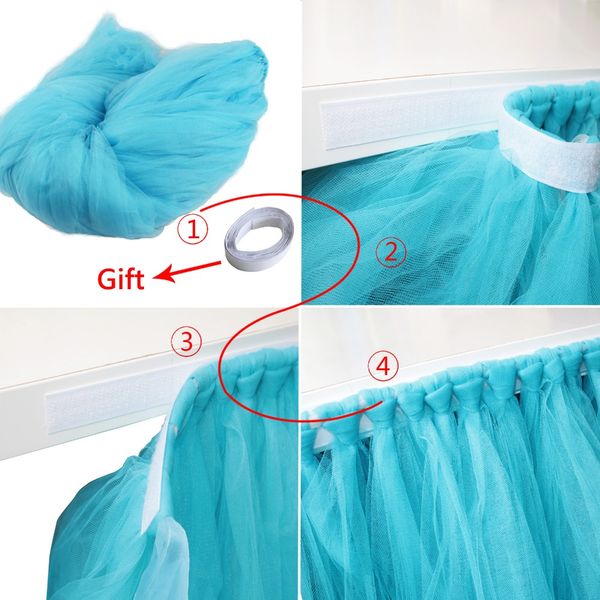 

80x100cm romantic wedding decoration tulle table skirt diy tutu tableware skirts girl's favor home table decor