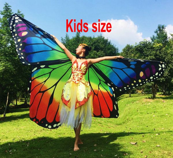 

kids chilldren new style openging split wings belly dance wings ( no sticks, Black;red