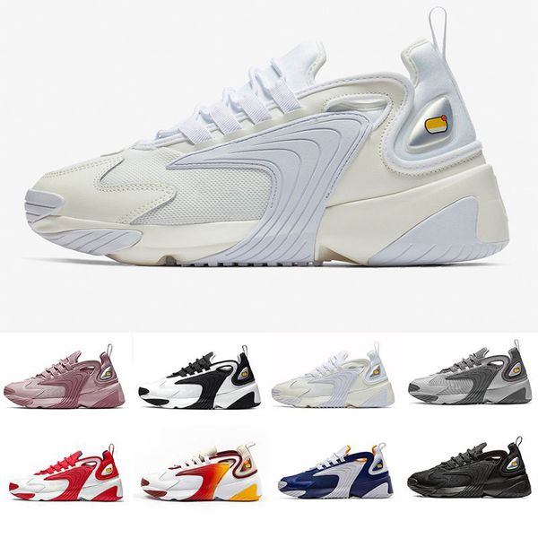 

2019 official new zoom 2k m2k tekno 2000 sail white black dark grey for men's running sneaker shoes air sports shoes 36-45