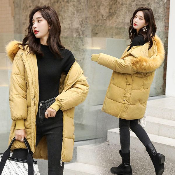 

winter jacket women clothes parka hooded warm thicken down cotton coat female padded zipper winter ladies coats outerwear q2036, Black