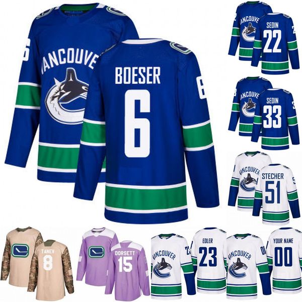 

Mens Vancouver Canucks 15 Ryan Spooner 70 Tanner Pearson 53 Bo Horvat 40 Elias Pettersson 2 Luke Schenn 6 Brock Boeser Hockey Jerseys