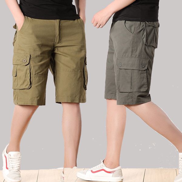 

mens cargo 1/2 pants joggers baggy multi pocket casual pants pencil long fitness men cotton loose harem work overalls trousers, Black