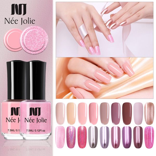 

nee jolie pink series nail polish fast dry 3.5ml 7.5ml holographic matte glitter mirror effect nail art polish 18 colors