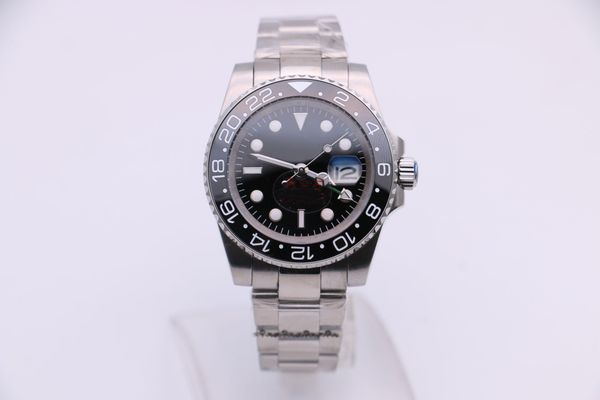 

116710 ceramics pepsi bezel mens watch red blue original stainess clasp men wrist three hands calendar 40mm, Slivery;brown