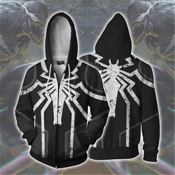 

venom print 2019 hoodies 3d men women sweatshirt cute hoodie streetwear hoody, Black