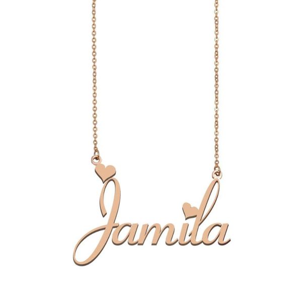 

jamila name necklace , custom name necklace for women girls friends birthday wedding christmas mother days gift, Silver