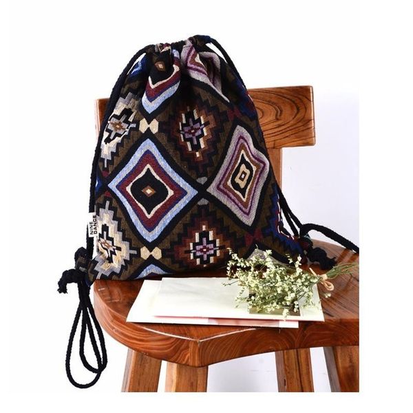 

designer-women fabric backpack female gypsy bohemian bags for women national girls beach bags boho chic drawstring rucksack