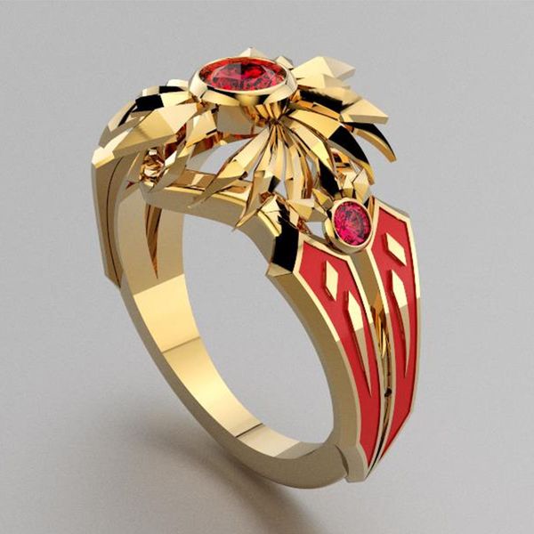 

game leona ring 925 sterling silver jewelry for women girls birthday gifts lovers couple rings cosplay props, Slivery;golden