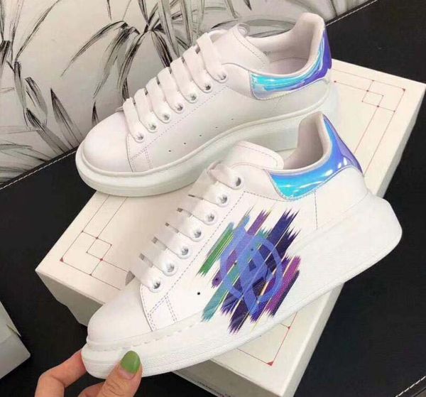 

new season luxury designer shoe fashion luxury women shoes men's leather lace up platform oversized sole sneakers white black casual sh