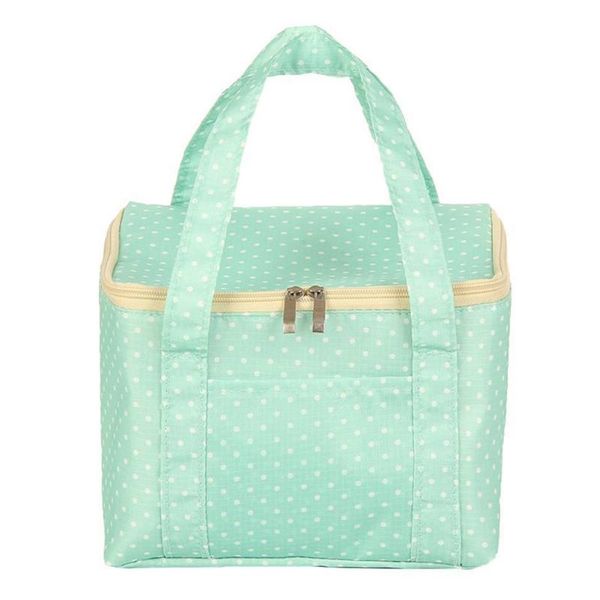 

large reusable lunch box storage zipper cooler insulated bag thermal case portable picnic, Blue;pink