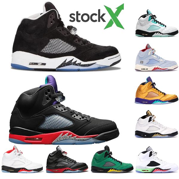 

new jumpman 5 5s men basketball shoes michigan black grape fire red ice blue university red jsp laney psg mens trainers boots 40-47