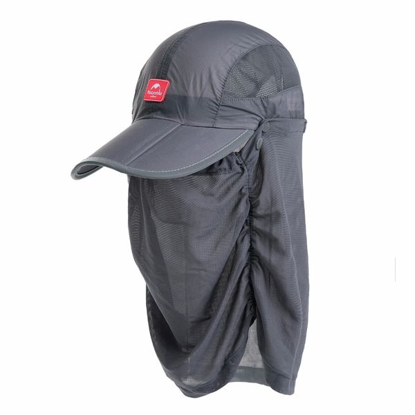 

naturehike breathable summer adjustable cap anti-mosquito uv protection with veil nh12m008-z, Black;white