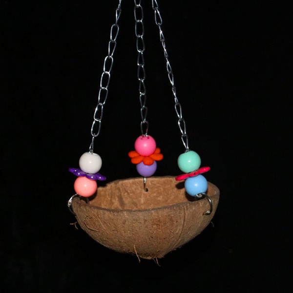 

bird toys parrot articles natural coconut shell the bird's hammock hanging nest swing