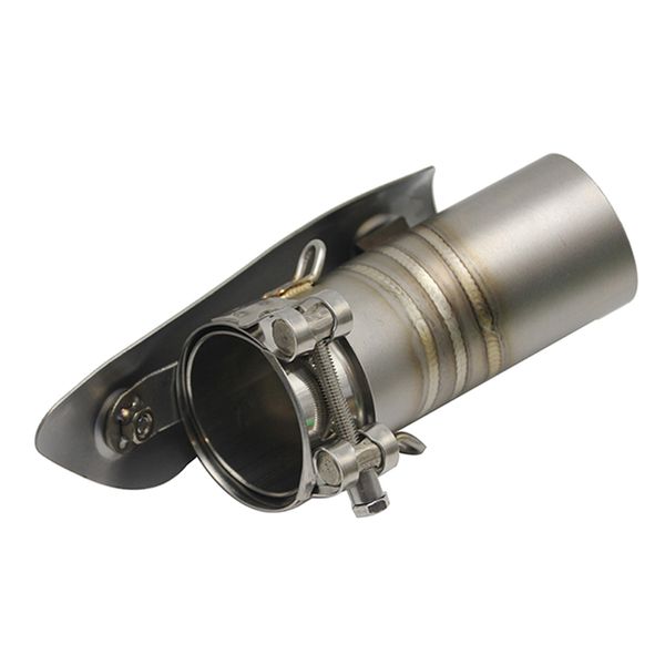 

motorcycle exhaust middle pipe stainless steel mid-pipe 51mm adapter inlet slip-on connector for suzuki gsx-r 1000 2012-2016 (silver