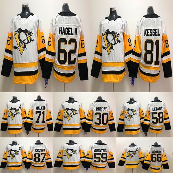 

Men's Pittsburgh Penguins Sidney Crosby Phil Kessel Mario Lemieux Matt Murray Evgeni Malkin Kris Letang Patric Hornqvist White Hockey Jersey