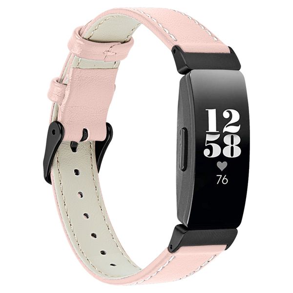 

for inspire/inspire hr bands, replacement luxury leather watch band wrist strap for inspire/inspire hr, Black;brown