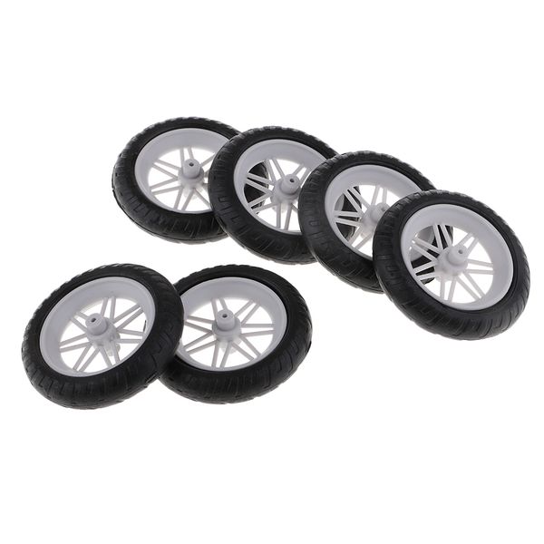 

6 pieces toy car rubber wheel tire wheel toy model diy motorcycle spare part