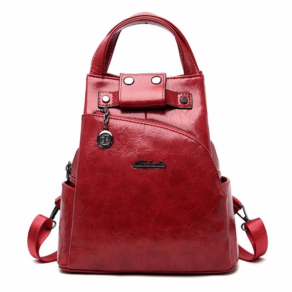 

2019 women leather backpacks sac a dos anti-theft backpack for girls preppy school bags for girls casual daypack